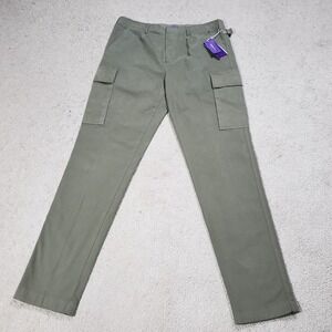 NWT $595 Ralph Lauren Purple Label Canvas Cargo Men Military Utility Pants 34x34